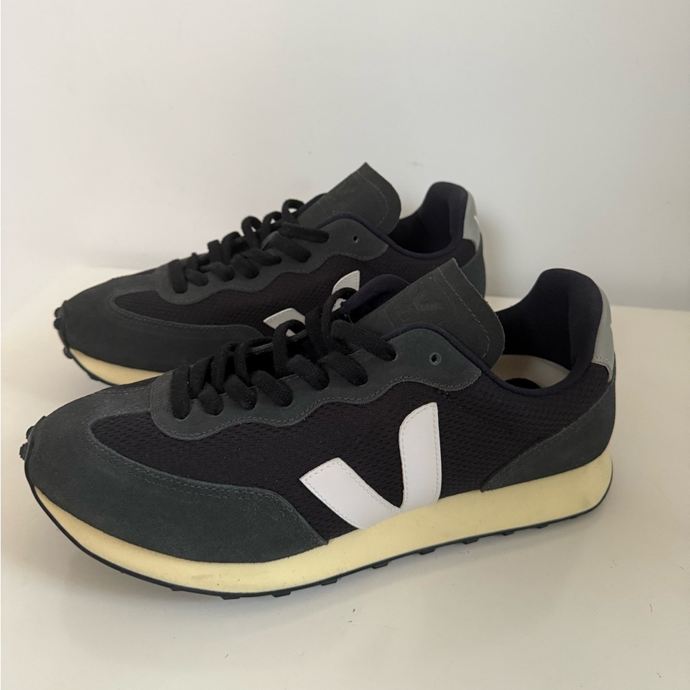 Veja Black and White Runner Sneakers